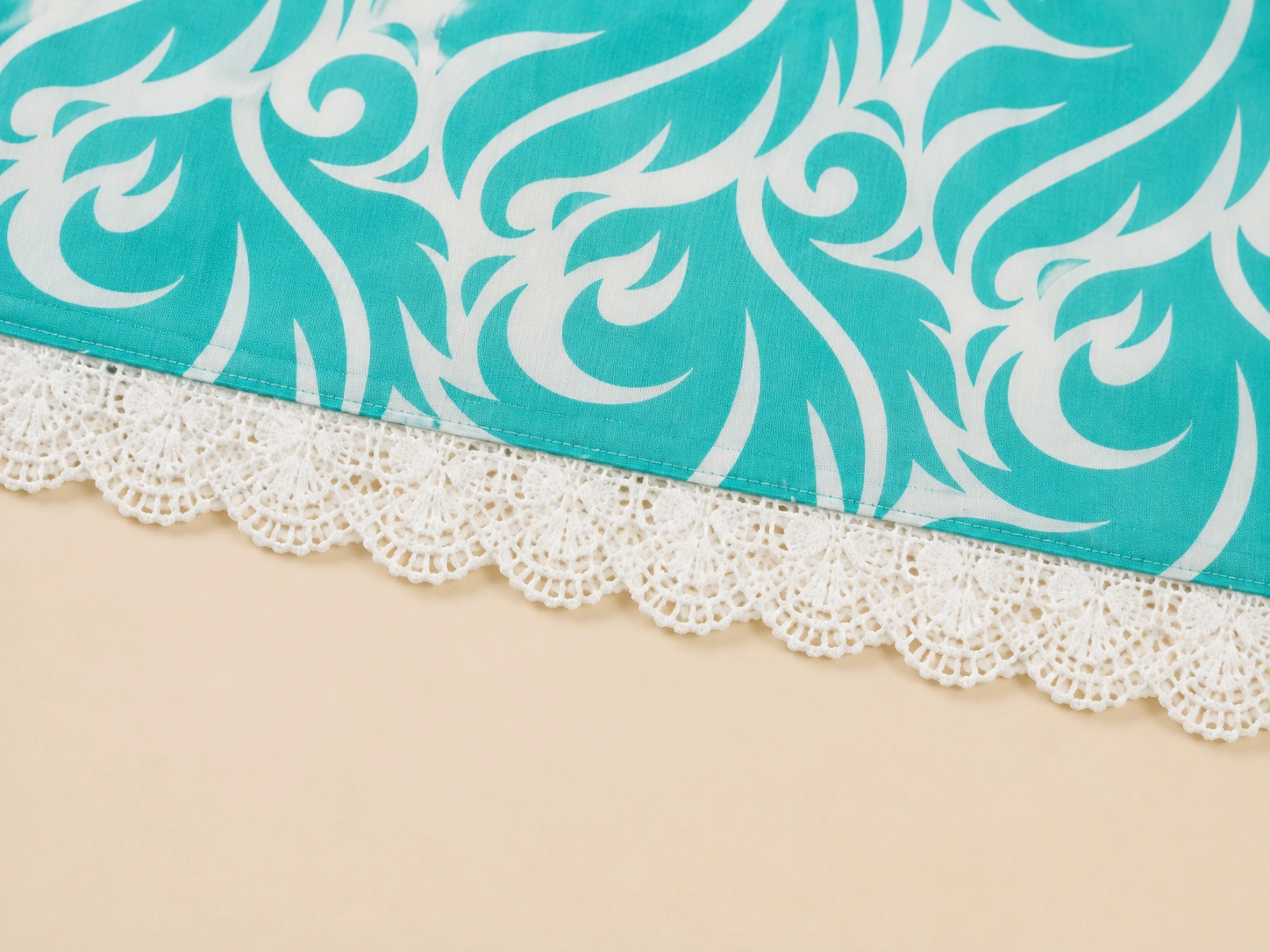 White crochet lace trim detail
