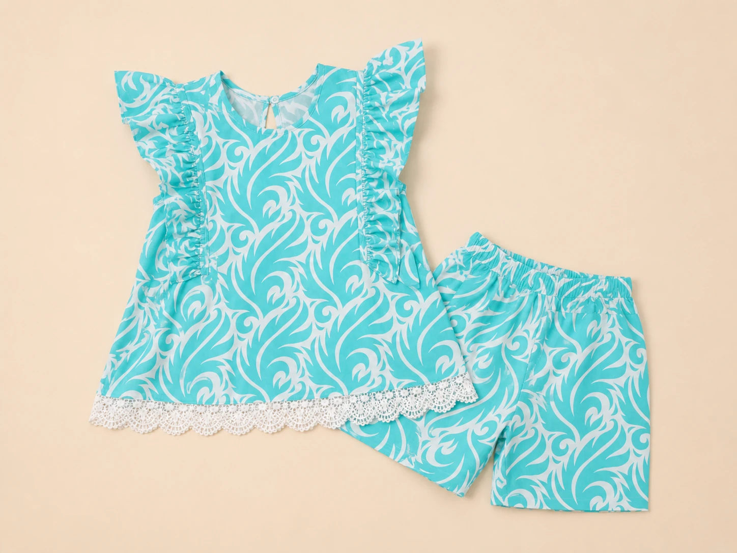 Aqua Swirl full outfit flat-lay