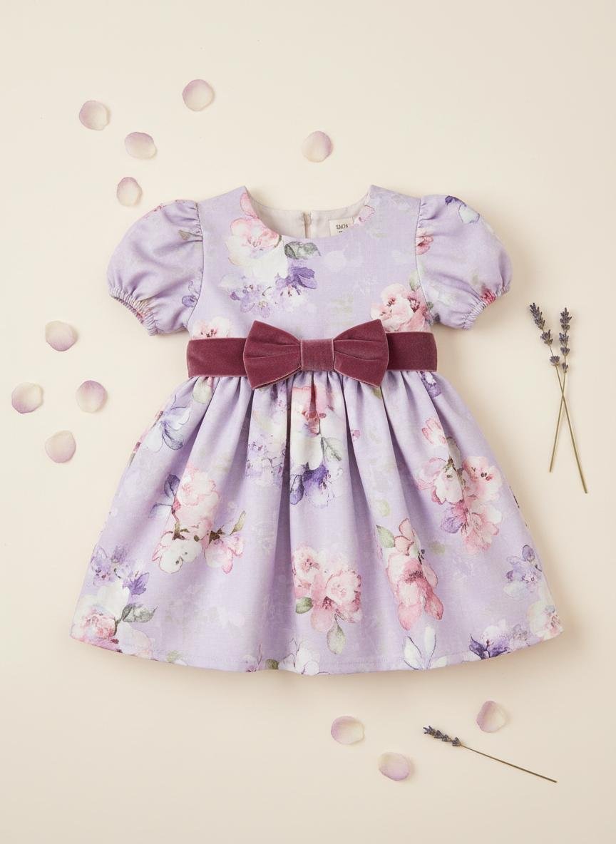 Lavender Dreams Frock — premium baby girls lawn frock by BabeLawn