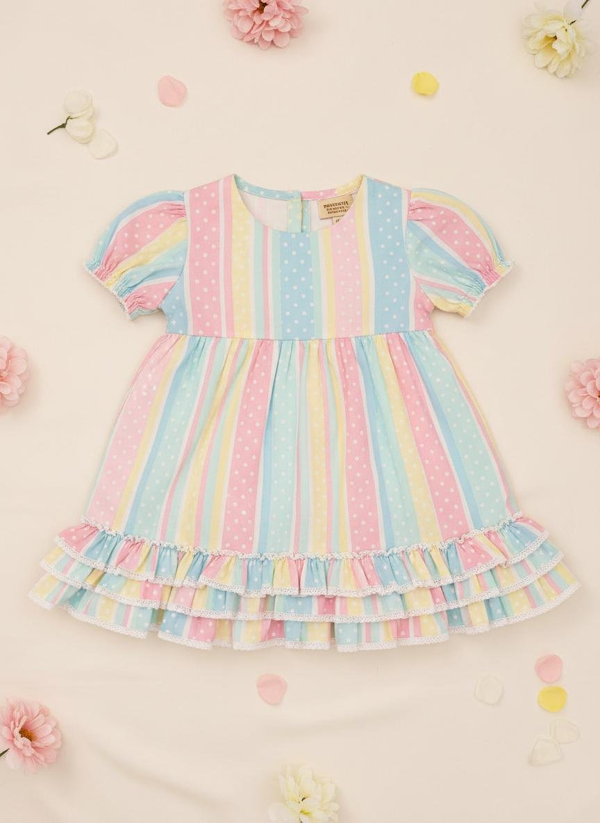 Cotton Candy Frock — premium baby girls lawn frock by BabeLawn