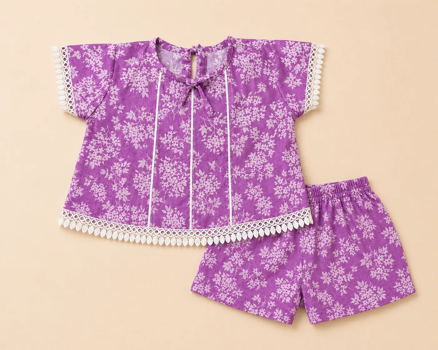 Lilac Pintuck full outfit flat-lay