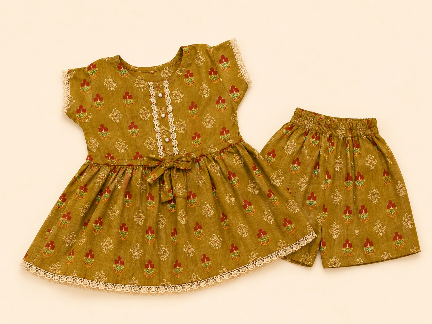 Olive Meadow full outfit flat-lay