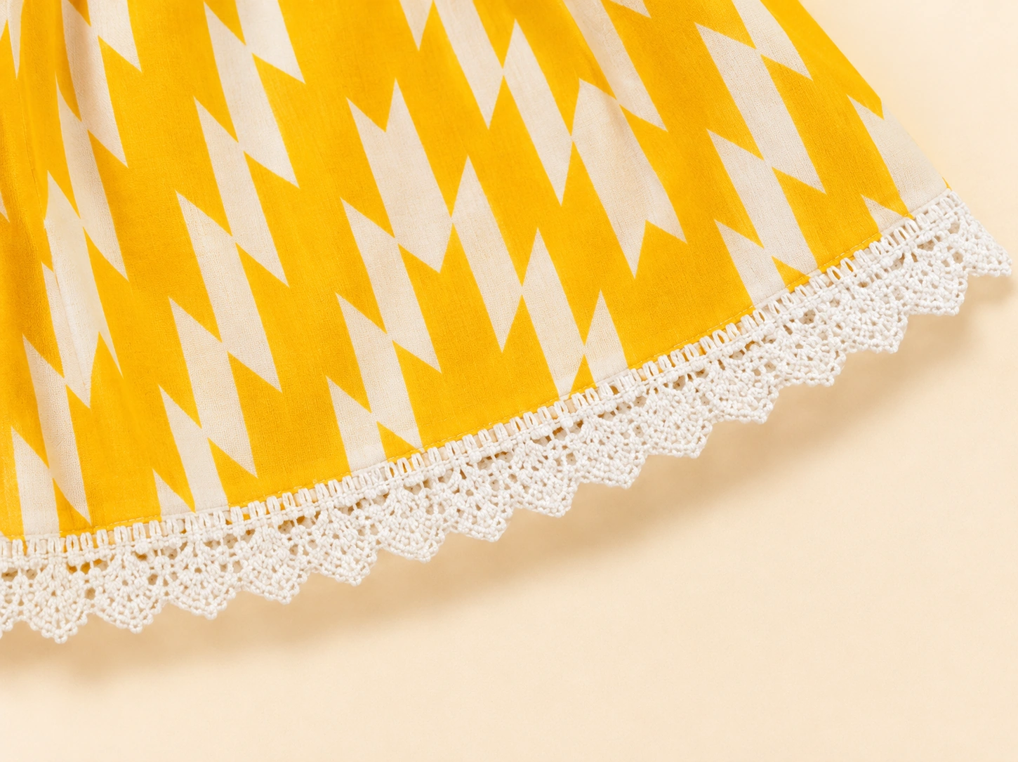 White crochet lace trim detail